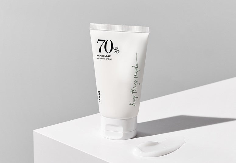 Anua Heartleaf 70% Soothing Cream 100ml أنوا هارت ليف 70٪ كريم مهدئ - Princess Cosmetics Qatar