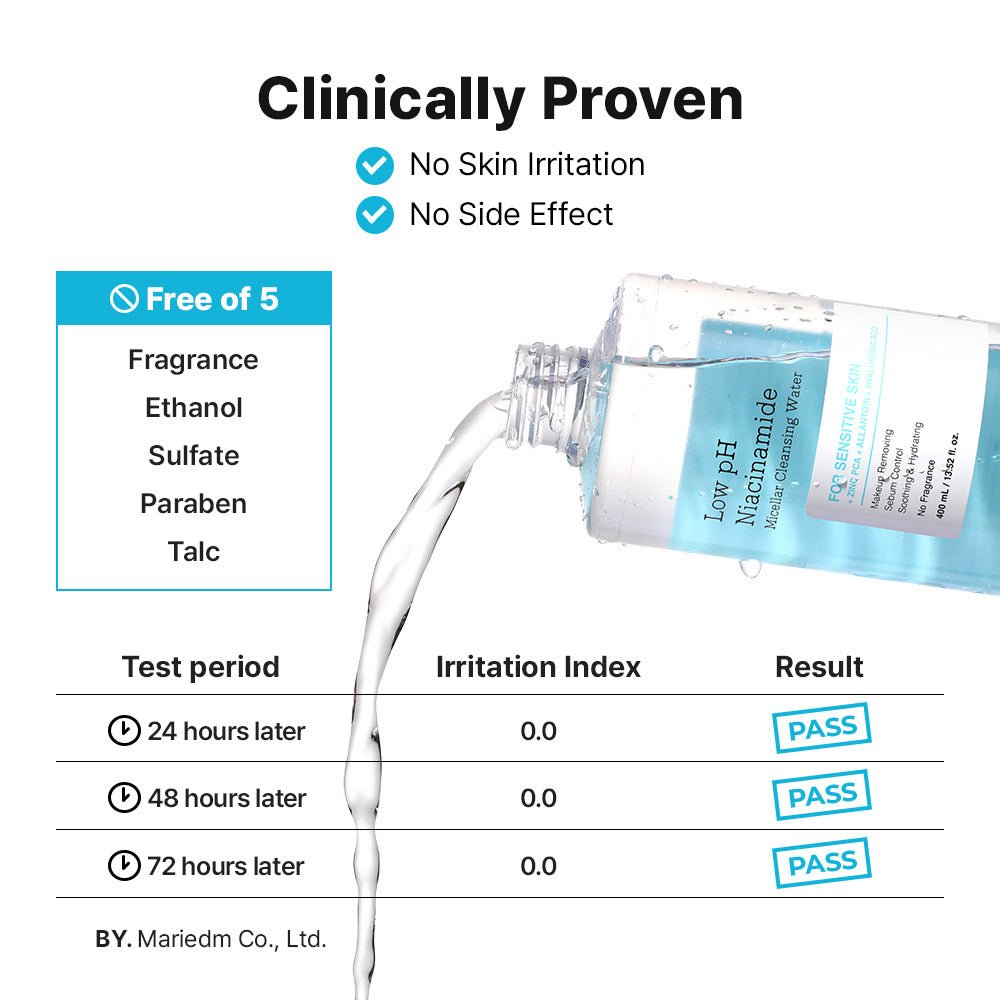 Cosrx Low pH Niacinamide Micellar Cleansing Water 400ml. كوسركس ماء ميسيلار منظف منخفض الحموضة، 400 مل - Princess Cosmetics Qatar