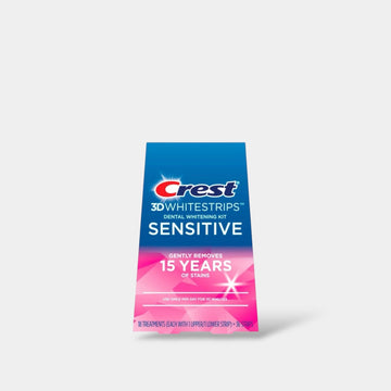 Crest 3D Whitestrips Sensitive Teeth Whitening Kit (18 Treatments,36 Strips) مجموعة تبييض الأسنان الحساسة من كريست 3D وايت ستريبس - Princess Cosmetics Qatar
