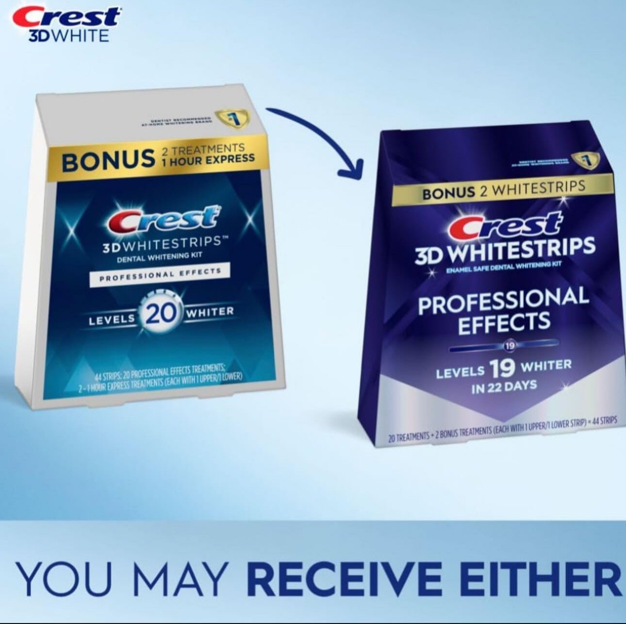 Crest Level 19 3D Whitestrips Teeth Whitening Strip Kit (44 Strips) Crest 3D Whitestrips Level 19 مجموعة شرائط تبييض الأسنان - Princess Cosmetics Qatar