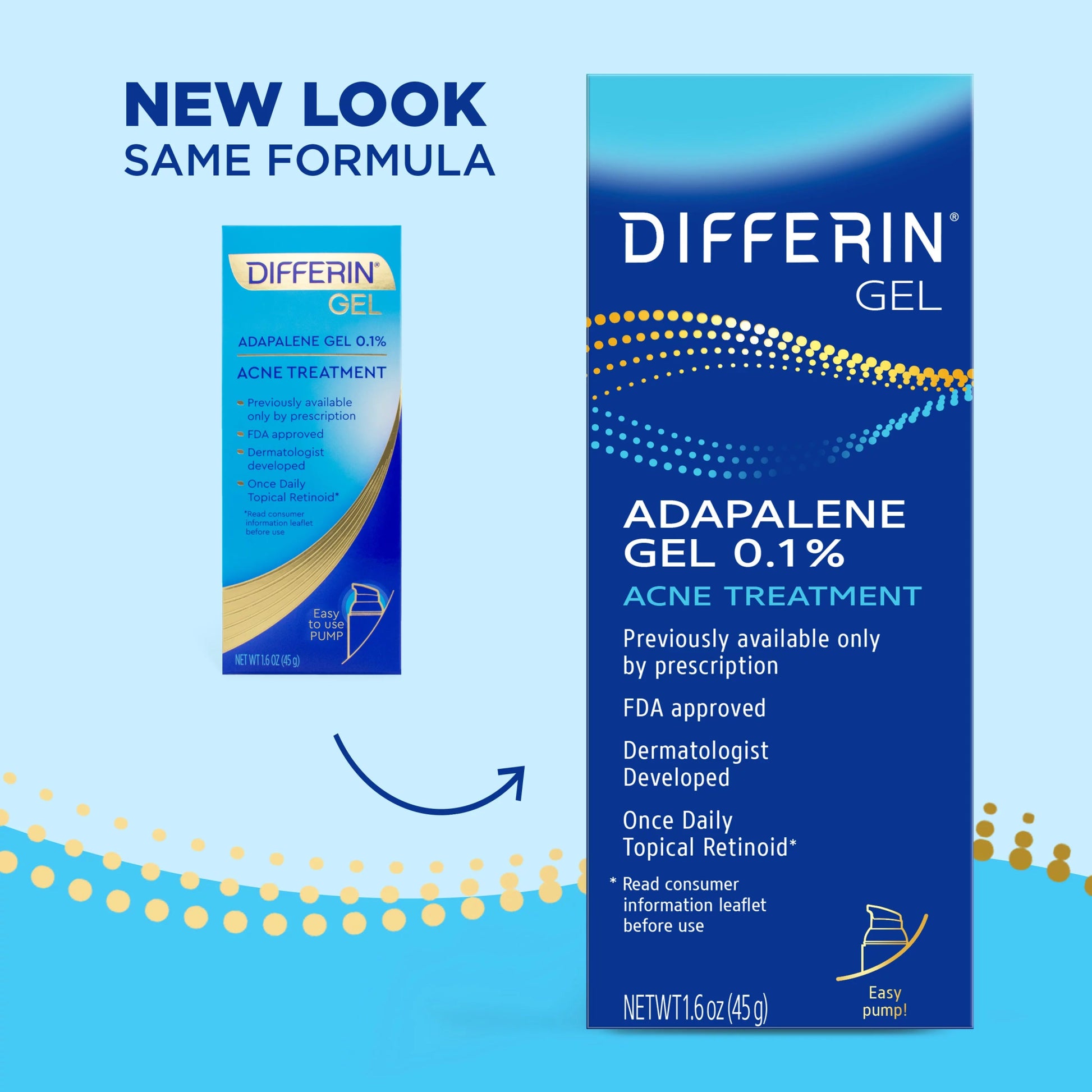 Differin Acne Treatment Gel WITH PUMP 45g جل ديفرين لعلاج حب الشباب مع مضخة - Princess Cosmetics Qatar