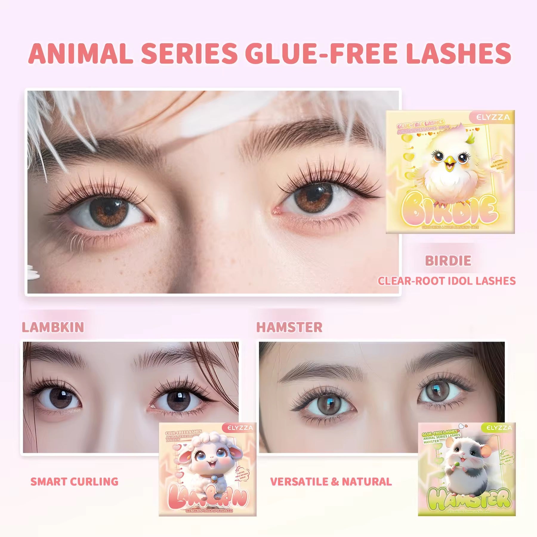 Elyzza Birdie Glue - Free False Eyelashes رموش إليزا بيردي الصناعية الخالية من الغراء - Princess Cosmetics Qatar
