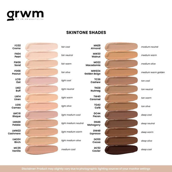 GRWM Radiant Skin Luminous Foundation (6 Shades). عروم كريم أساس مضيء للبشرة المشعة (6 ألوان). - Princess Cosmetics Qatar