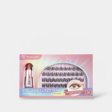 Mlen Diary Lazy Series Wispy & Doll False Eyelashes - Natural رموش صناعية من سلسلة ليزي من مِلين دياري - طبيعية - Princess Cosmetics Qatar