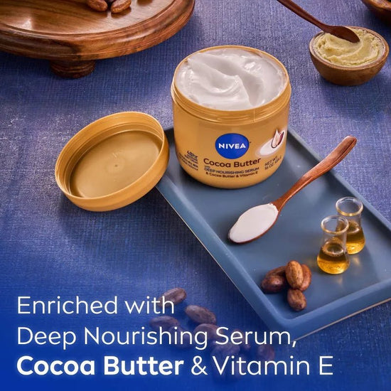 Nivea Cocoa Butter with Deep Nourishing Serum 16oz نيفيا زبدة الكاكاو مع سيروم مغذي عميق - Princess Cosmetics Qatar