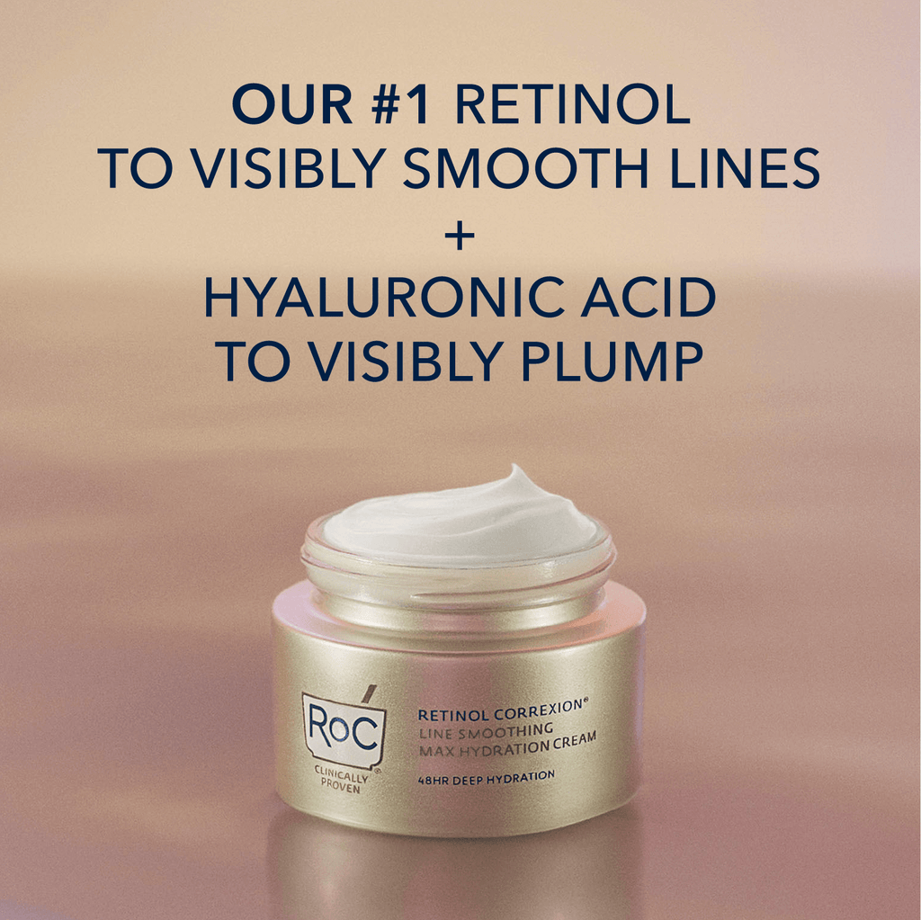 ROC Retinol Correxion Line Smoothing Max Hydration Cream 1.7oz. روس ريتينول كوريكسيون لاين كريم الترطيب الأقصى، 1.7 أوقية - Princess Cosmetics Qatar