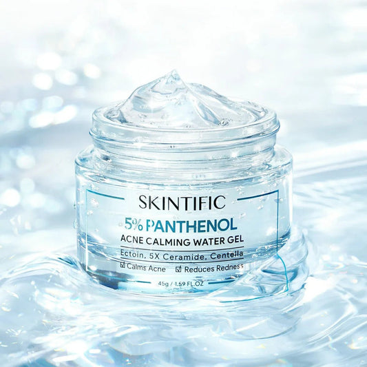 Skintific 5% Panthenol Acne Calming Water Gel 45g. سكينتيفيك 5٪ بانثينول جل ماء مهدئ لحب الشباب - Princess Cosmetics Qatar