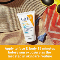 (EXPIRY: 08/2024) Cerave Hydrating Sheer Sunscreen SPF30 for Face and Body 89ml