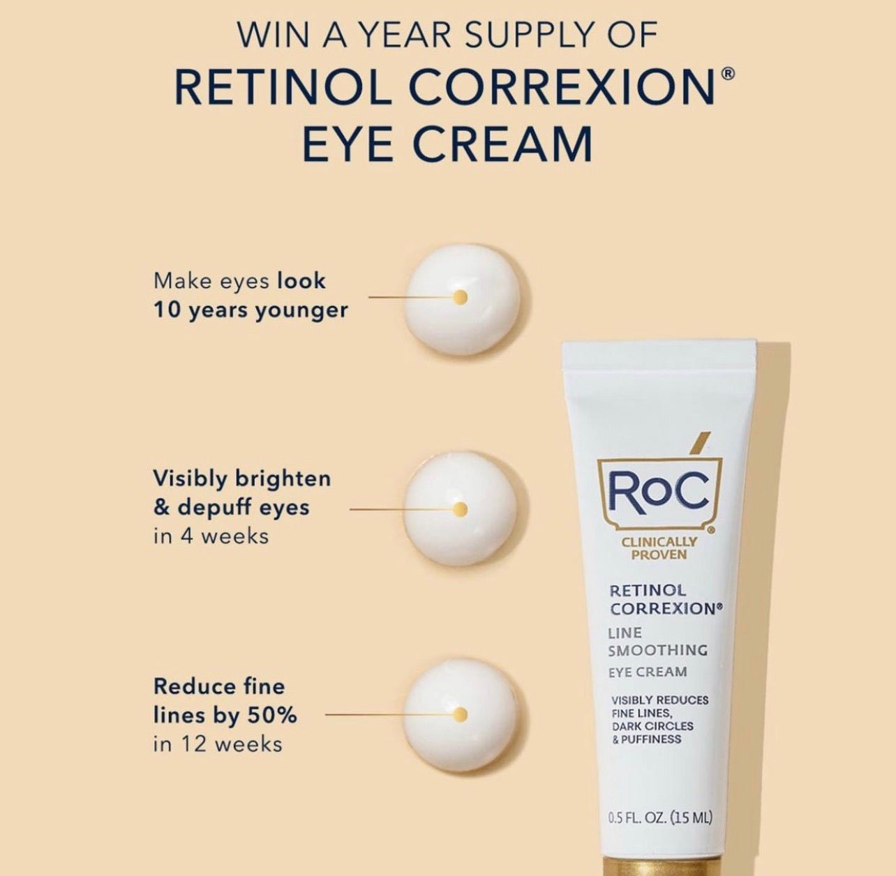ROC Retinol Correxion Eye Cream 15ml. روس ريتينول كوريكسيون كريم العين 15 مل - Princess Cosmetics Qatar