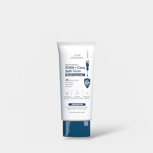 Luxe Organix  High Protection Aqua PDRN Soft Glow Serum Sunscreen 40g واقي الشمس سيروم لوكس أورجانيكس عالي الحماية أكوا PDRN لتفتيح البشرة
