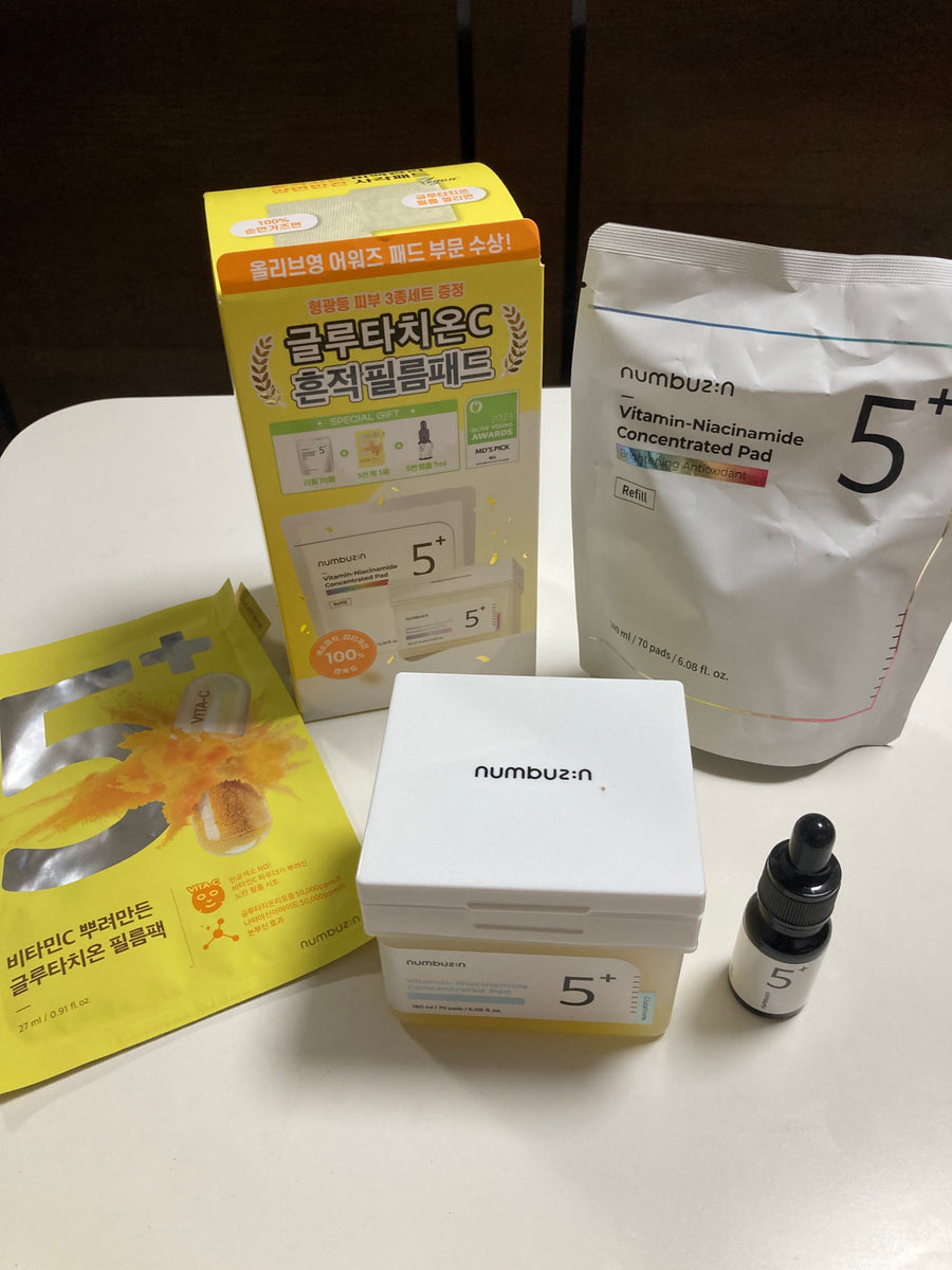 Numbuzin  5 Glutathione Vitamin Niacinamide Concentrated Pad Special Set