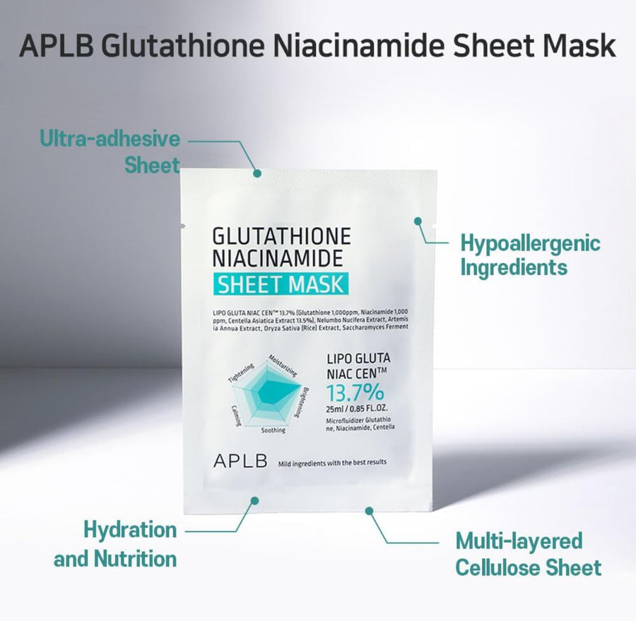 APLB Glutathione Niacinamide Sheet Mask (1 Sheet)