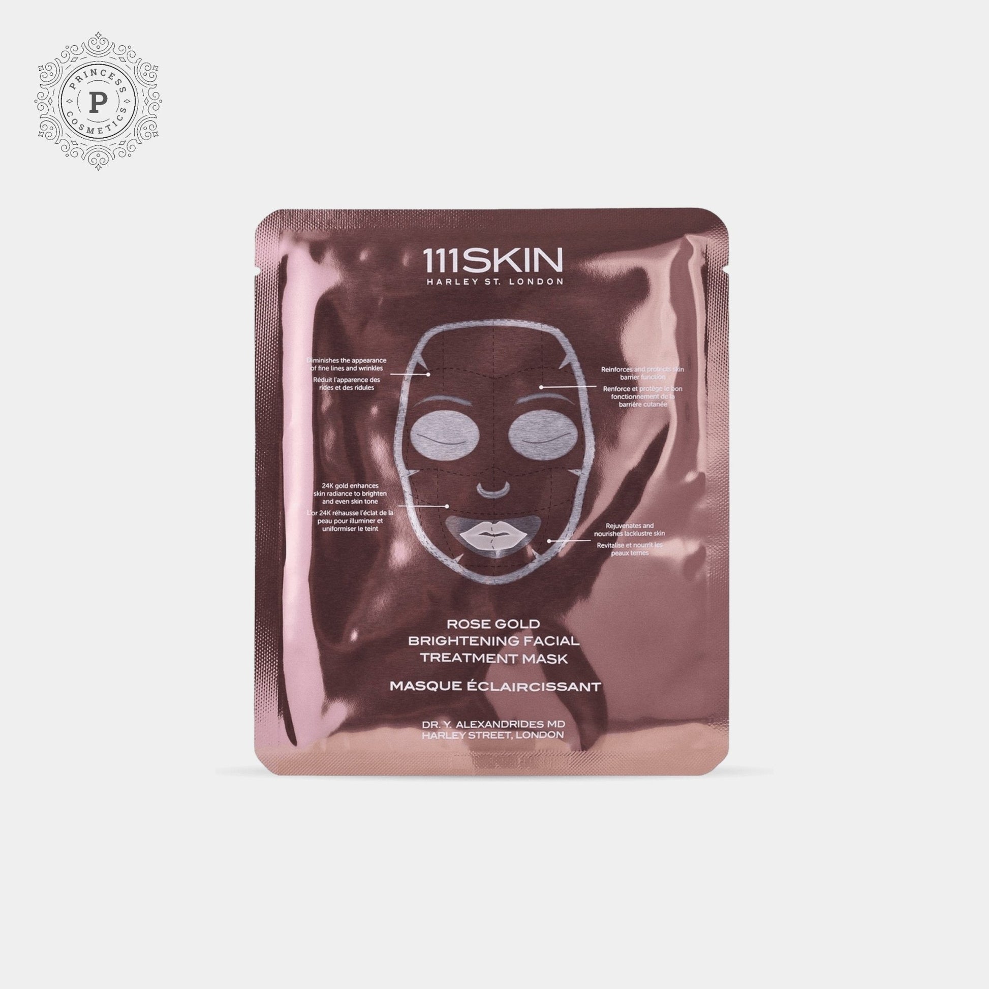 111SKIN Rose Gold Brightening Facial Treatment Mask (1 Sheet) 111SKIN الذهب الوردي قناع علاج الوجه المشرق - Princess Cosmetics Qatar