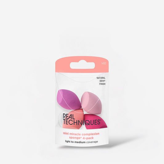 Real Techniques MINI Complexion Sponges 4 Pack ريال تكنيكس – إسفنجات ميني للبشرة، 4 قطع