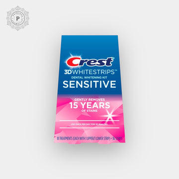 Crest 3D Whitestrips Sensitive Teeth Whitening Kit (18 Treatments,36 Strips). مجموعة شرائط التبييض للأسنان الحساسة 3D من كرست (18 معالجة، 36 شريطًا)