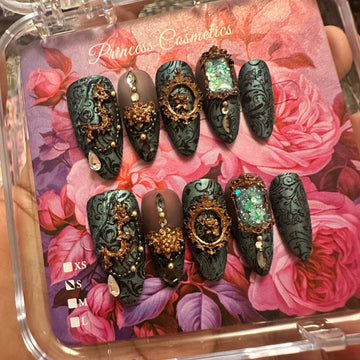 Teal Velvet High Quality Nails أظافر مخملية عالية الجودة بلون أزرق مخضر