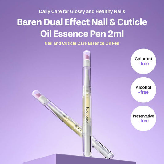 Baren Dual Effect Nail and Cuticle Care Essence Oil Pen with Ceramic Pusher 2ml قلم زيت بارين ثنائي التأثير للعناية بالأظافر والجلد المحيط بها مع زر ضغط سيراميكي