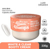 Luxe Organix Bye Bye Bum Bumps White & Clear Booty Cream 230g لوكس أورجانيكس باي باي بوم بومبس وايت آند كلير - كريم الغنائم 230 جم