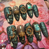 Teal Velvet High Quality Nails أظافر مخملية عالية الجودة بلون أزرق مخضر