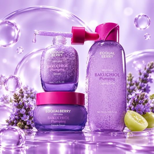EQQUALBERRY Bakuchiol Plumping Bundle (3pcs) إيكوال بيري مجموعة الباكوتشيول لامتلاء البشرة