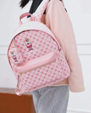 TTWN Bear Canvas Backpack (XL) - Pink
