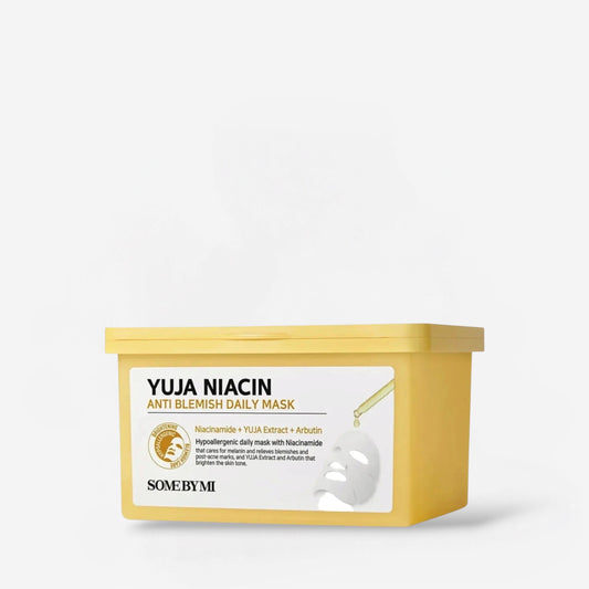 Somebymi Yuja Niacin Anti Blemish Daily Mask (30 Sheets) قناع سومبي مي اليومي المضاد للعيوب بخلاصة اليوجا والنياسين من سومبي مي