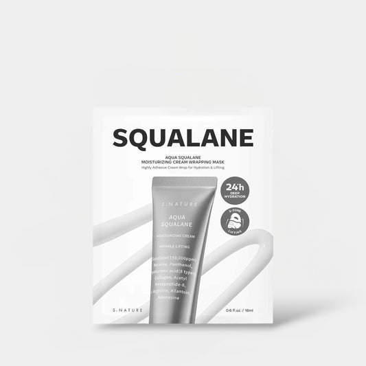 S.Nature Aqua Squalane Moisturizing Cream Wrapping Mask (1 Sheet) قناع تغليف كريمي مرطب من إس. ناتشر أكوا سكوالين