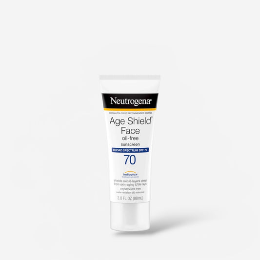 Neutrogena Age Shield Face Oil-Free Sunscreen SPF70 88ml واقي الشمس للوجه من نيتروجينا إيج شيلد الخالي من الزيوت بعامل حماية 70