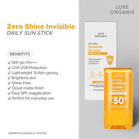 Luxe Organix Zero Shine Invisible Screen Daily Sun Stick 17g