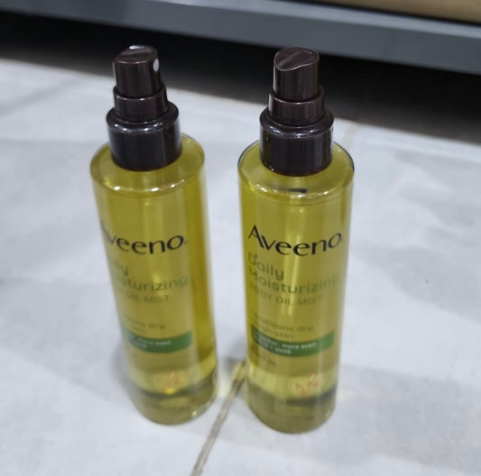 (LID COVER MISSING) Aveeno Daily Moisturizing Body Oil Mist with Oat Oil 200ml. أفينو رذاذ زيت الجسم المرطب اليومي بزيت الشوفان 200 مل