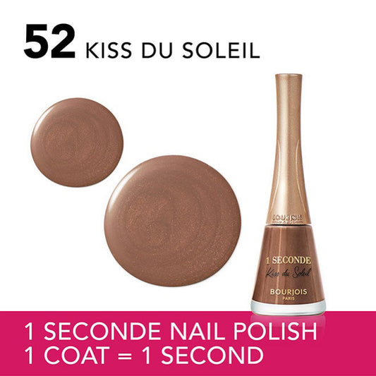 Bourjois 1 Second French Riviera Nail Polish - 52 Kiss Du Soleil بورجوا طلاء أظافر 1 سيكوند فرنش ريفييرا - 52 كيس دو سولاي