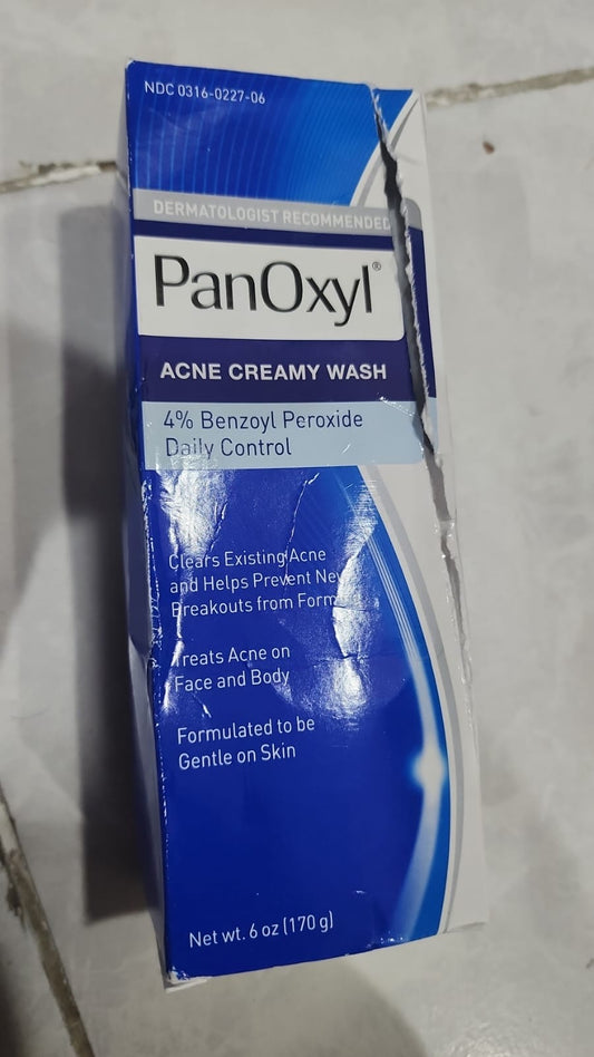 (BOX DAMAGED) PanOxyl Acne Creamy Wash Benzoyl Peroxide 4% Daily Control 170g