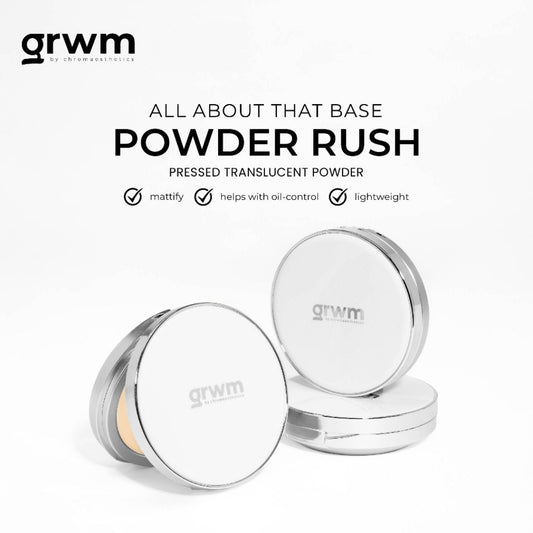 GRWM Cosmetics Powder Rush Pressed Translucent Powder. عروم كوزماتيكس بودرة راش بودرة شفافة