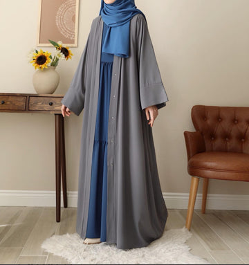 Klasik Abaya - Gray. عباية كلاسيك - رمادي