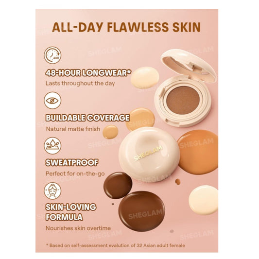 SHEGLAM Lock & Go Long-Lasting Cushion Foundation شي جلام لوك آند جو – كريم أساس كوشن طويل الثبات