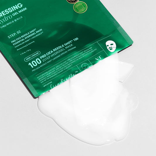 VT Cosmetics Pro Cica Reedle Shot 100 2-Step Hydrogel Mask (1 Sheet) VT مستحضرات التجميل برو سيكا ريدل شوت 100 2-خطوة هيدروجيل قناع