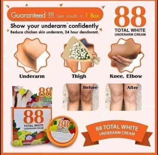 88 Total White Underarm Cream 35g كريم 88 توتال وايت لتفتيح منطقة الإبط - Princess Cosmetics Qatar