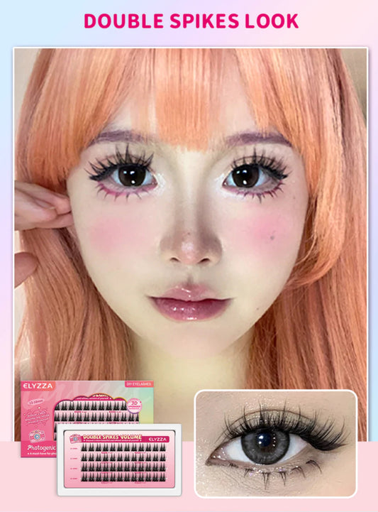 Elyzza 3D Effect Double Spikes Volume False Eyelashes. إليزا 3D تأثير مزدوج المسامير حجم الرموش الصناعية