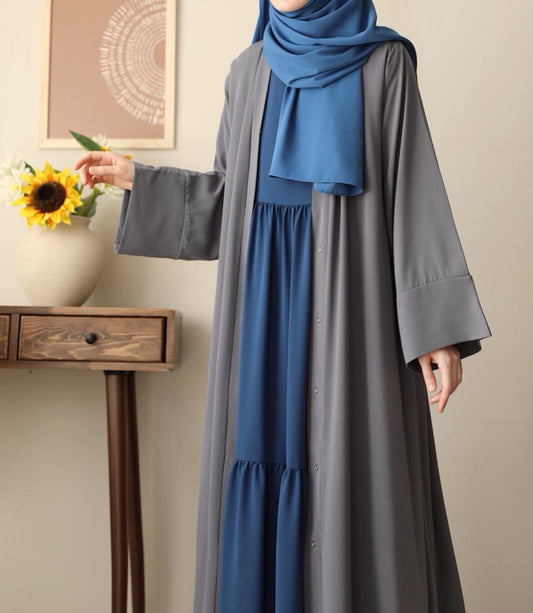 Klasik Abaya - Gray. عباية كلاسيك - رمادي