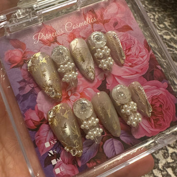 Peach and Pink Ombre High Quality Nails أظافر عالية الجودة بتدرج لوني خوخي ووردي