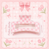 Cherry-Checkered Hair Clips مشابك شعر بنقشة مربعات الكرز