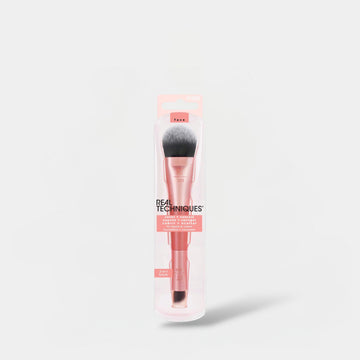Real Techniques Cover + Conceal Dual Ended Makeup Brush ريال تكنيكس – فرشاة مكياج مزدوجة الأطراف للتغطية وإخفاء العيوب