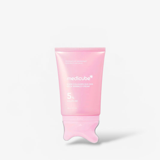 Medicube PDRN Collagen Gua Sha Neck Wrinkle Cream 90g كريم ميديكوب بي دي آر إن كولاجين غوا شا لعلاج تجاعيد الرقبة