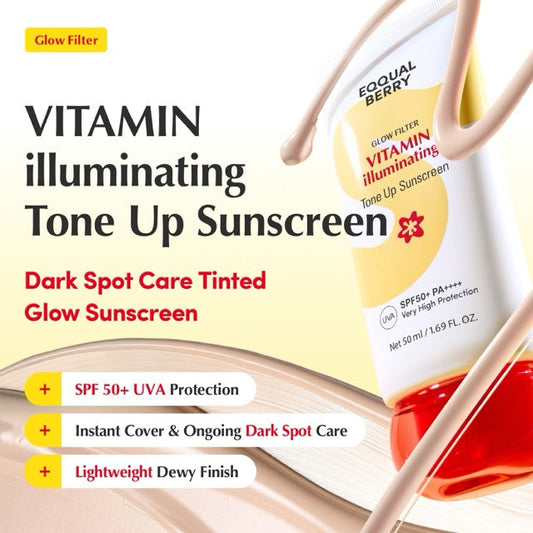 Eqqualberry Vitamin Illuminating Tone Up Sunscreen 50ml واقي الشمس إيكوالبيري فيتامين لتفتيح لون البشرة