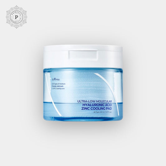 Isntree Ultra-Low Molecular Hyaluronic Acid Zinc Cooling Pad (60 Pads). وسادة تبريد الزنك وحمض الهيالورونيك الجزيئي المنخفض للغاية من Isntree (60 وسادة)