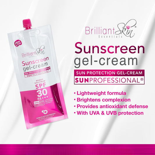 Brilliant Skin Sunscreen Gel-Cream SPF 30 PA+++ 50g. كريم جل واقي من الشمس من بريليانت سكين بعامل حماية من الشمس 30 PA+++، 50 جم