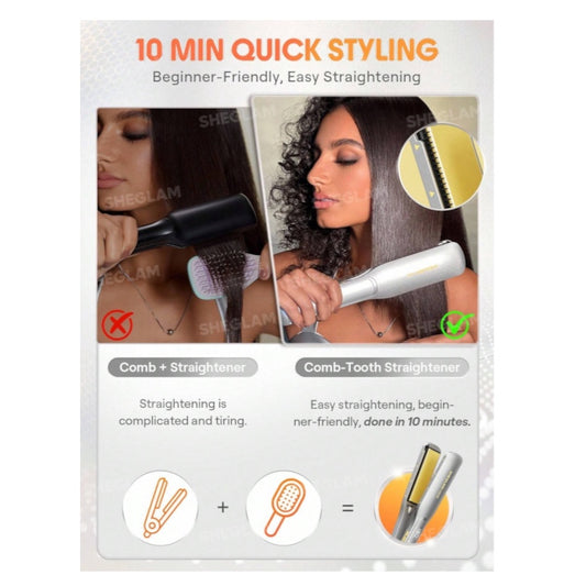 SHEGLAM Sleek Chic Wide Glide Straightener شيغلام مكواة فرد الشعر سليك شيك وايد غلايد