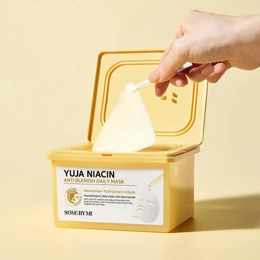 Somebymi Yuja Niacin Anti Blemish Daily Mask (30 Sheets) قناع سومبي مي اليومي المضاد للعيوب بخلاصة اليوجا والنياسين من سومبي مي