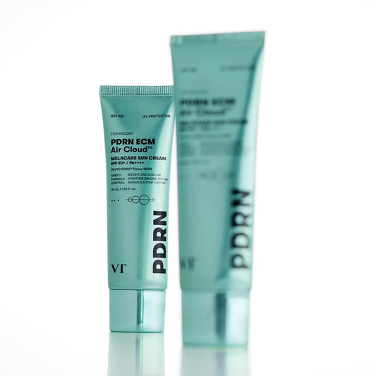 VT Cosmetics PDRN ECM Air Cloud Melacare Sun Cream 50ml كريم واقٍ من الشمس من في تي كوزمتكس، بي دي آر إن إي سي إم إير كلاود ميلاكير