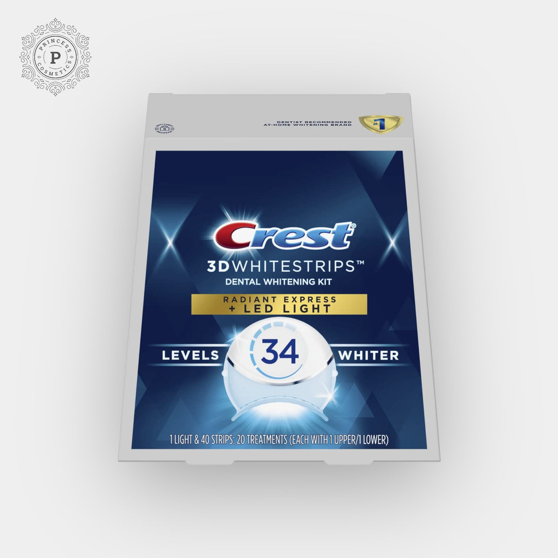 Crest 3D Whitestrips Radiant Express with LED Accelerator Light Teeth Whitening Strip Kit Level 34 (EXPIRY: SEP/2024)